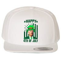 Happy 4th Of July Funny Biden St Patrick's Day Holiday Wool Snapback Cap
