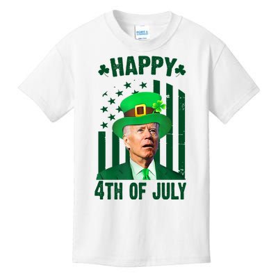 Happy 4th Of July Funny Biden St Patrick's Day Holiday Kids T-Shirt