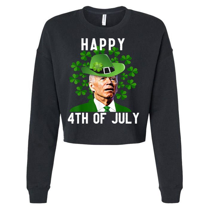 Happy 4th Of July Joe Biden St Patrick's Day Cropped Pullover Crew