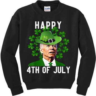 Happy 4th Of July Joe Biden St Patrick's Day Kids Sweatshirt