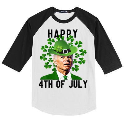 Happy 4th Of July Joe Biden St Patrick's Day Kids Colorblock Raglan Jersey