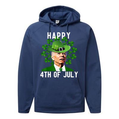 Happy 4th Of July Joe Biden St Patrick's Day Performance Fleece Hoodie