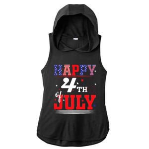 Happy 4th Of July Us Fireworks Illuminate The Sky Ladies PosiCharge Tri-Blend Wicking Draft Hoodie Tank