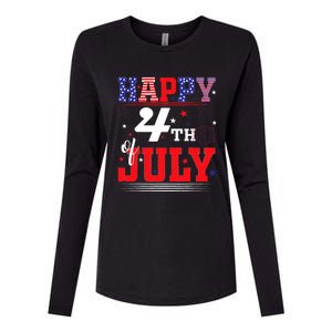 Happy 4th Of July Us Fireworks Illuminate The Sky Womens Cotton Relaxed Long Sleeve T-Shirt