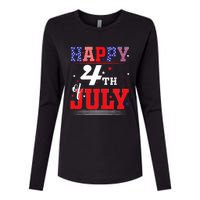 Happy 4th Of July Us Fireworks Illuminate The Sky Womens Cotton Relaxed Long Sleeve T-Shirt