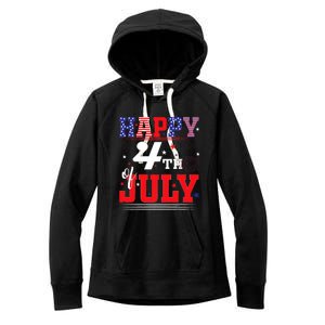 Happy 4th Of July Us Fireworks Illuminate The Sky Women's Fleece Hoodie