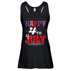 Happy 4th Of July Us Fireworks Illuminate The Sky Ladies Essential Flowy Tank