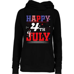 Happy 4th Of July Us Fireworks Illuminate The Sky Womens Funnel Neck Pullover Hood