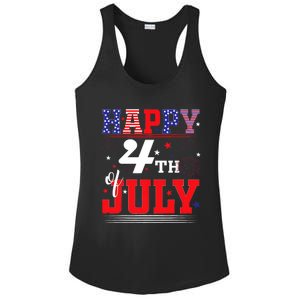 Happy 4th Of July Us Fireworks Illuminate The Sky Ladies PosiCharge Competitor Racerback Tank