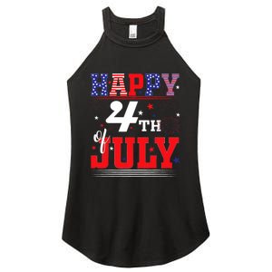 Happy 4th Of July Us Fireworks Illuminate The Sky Women's Perfect Tri Rocker Tank