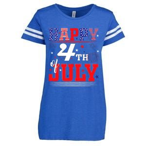 Happy 4th Of July Us Fireworks Illuminate The Sky Enza Ladies Jersey Football T-Shirt