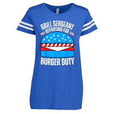 Happy 4th Of July Funny Burger Lovers American Usa Flag Gift Enza Ladies Jersey Football T-Shirt