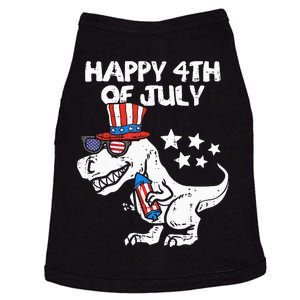 Happy 4th Of July T Rex Dino Dinosaur Baby Doggie Tank