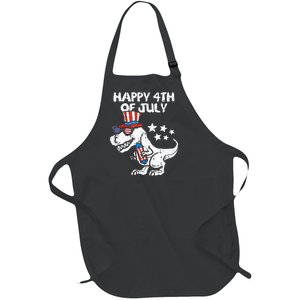 Happy 4th Of July T Rex Dino Dinosaur Baby Full-Length Apron With Pockets