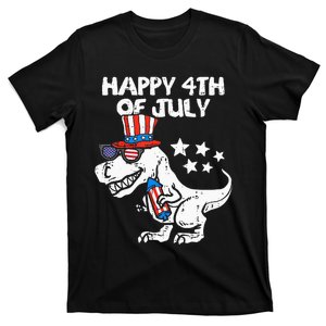 Happy 4th Of July T Rex Dino Dinosaur Baby T-Shirt