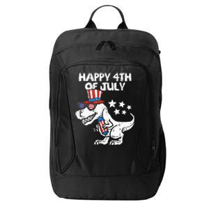 Happy 4th Of July T Rex Dino Dinosaur Baby City Backpack