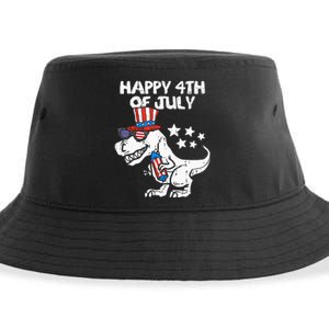 Happy 4th Of July T Rex Dino Dinosaur Baby Sustainable Bucket Hat