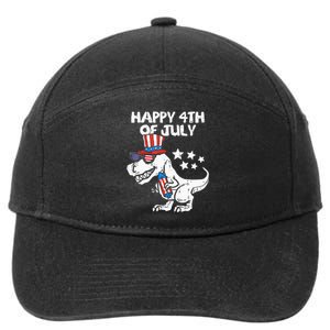 Happy 4th Of July T Rex Dino Dinosaur Baby 7-Panel Snapback Hat