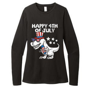 Happy 4th Of July T Rex Dino Dinosaur Baby Womens CVC Long Sleeve Shirt