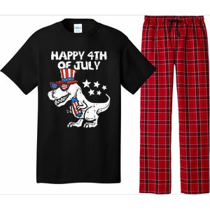 Happy 4th Of July T Rex Dino Dinosaur Baby Pajama Set