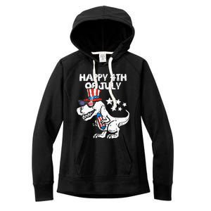 Happy 4th Of July T Rex Dino Dinosaur Baby Women's Fleece Hoodie