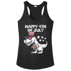 Happy 4th Of July T Rex Dino Dinosaur Baby Ladies PosiCharge Competitor Racerback Tank