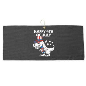 Happy 4th Of July T Rex Dino Dinosaur Baby Large Microfiber Waffle Golf Towel