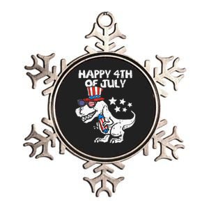 Happy 4th Of July T Rex Dino Dinosaur Baby Metallic Star Ornament