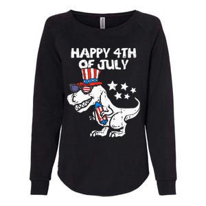 Happy 4th Of July T Rex Dino Dinosaur Baby Womens California Wash Sweatshirt