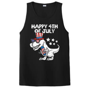 Happy 4th Of July T Rex Dino Dinosaur Baby PosiCharge Competitor Tank