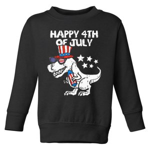 Happy 4th Of July T Rex Dino Dinosaur Baby Toddler Sweatshirt