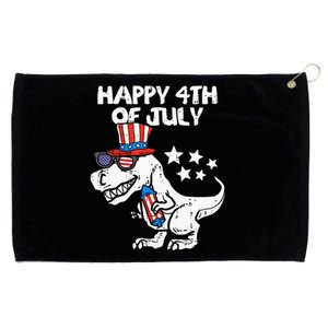 Happy 4th Of July T Rex Dino Dinosaur Baby Grommeted Golf Towel