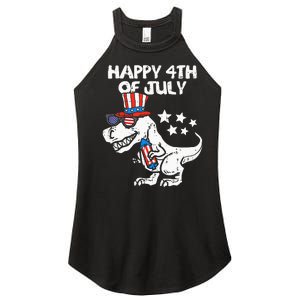 Happy 4th Of July T Rex Dino Dinosaur Baby Women's Perfect Tri Rocker Tank