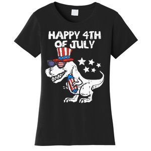 Happy 4th Of July T Rex Dino Dinosaur Baby Women's T-Shirt