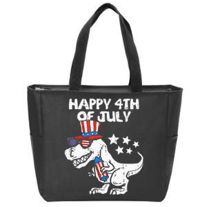 Happy 4th Of July T Rex Dino Dinosaur Baby Zip Tote Bag