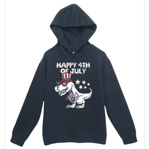 Happy 4th Of July T Rex Dino Dinosaur Baby Urban Pullover Hoodie