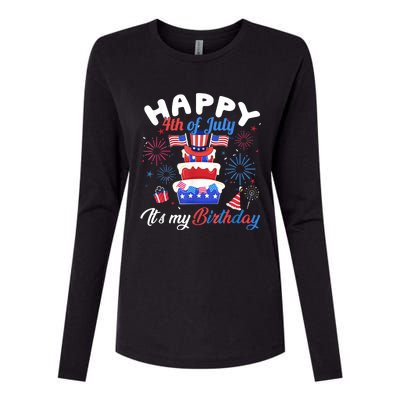 Happy 4th Of July And Its My Birthday Funny Patriotic Womens Cotton Relaxed Long Sleeve T-Shirt