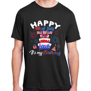 Happy 4th Of July And Its My Birthday Funny Patriotic Adult ChromaSoft Performance T-Shirt