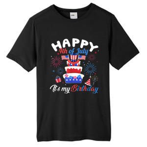 Happy 4th Of July And Its My Birthday Funny Patriotic Tall Fusion ChromaSoft Performance T-Shirt