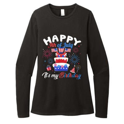 Happy 4th Of July And Its My Birthday Funny Patriotic Womens CVC Long Sleeve Shirt