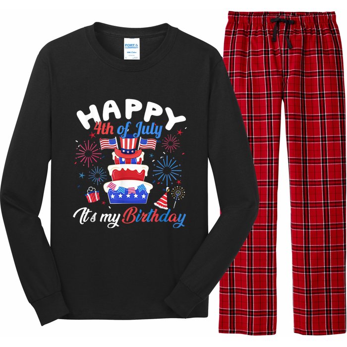 Happy 4th Of July And Its My Birthday Funny Patriotic Long Sleeve Pajama Set