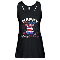 Happy 4th Of July And Its My Birthday Funny Patriotic Ladies Essential Flowy Tank