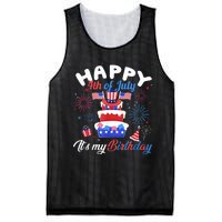 Happy 4th Of July And Its My Birthday Funny Patriotic Mesh Reversible Basketball Jersey Tank