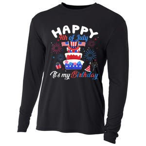 Happy 4th Of July And Its My Birthday Funny Patriotic Cooling Performance Long Sleeve Crew