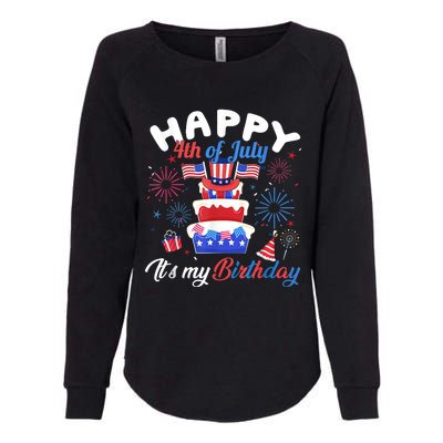 Happy 4th Of July And Its My Birthday Funny Patriotic Womens California Wash Sweatshirt