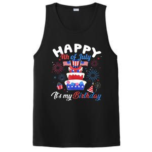 Happy 4th Of July And Its My Birthday Funny Patriotic PosiCharge Competitor Tank