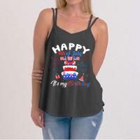 Happy 4th Of July And Its My Birthday Funny Patriotic Women's Strappy Tank