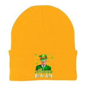 Happy 4th Of July Funny Joe Biden Leprechaun St Patricks Day Knit Cap Winter Beanie