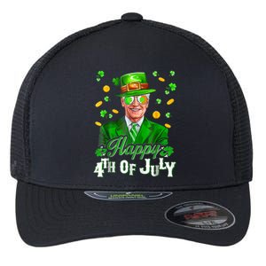 Happy 4th Of July Funny Joe Biden Leprechaun St Patricks Day Flexfit Unipanel Trucker Cap