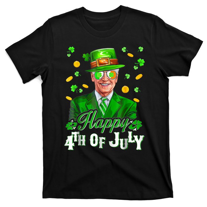 Happy 4th Of July Funny Joe Biden Leprechaun St Patricks Day T-Shirt